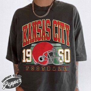 Kansas City Football Retro Design Comfort Colors T-Shirt 166